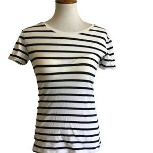 Women's Thick White And Thin Black Striped Short … - image 1